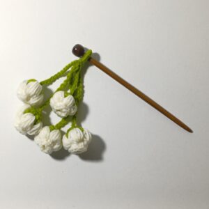 White Jasmine Flower Buds Hair Stick
