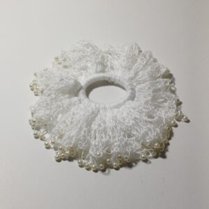 Luxury White Pearly Scrunchie